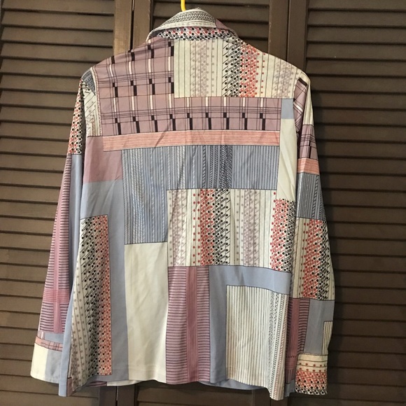 Vintage Patchwork Look Polyester Top - Picture 5 of 5